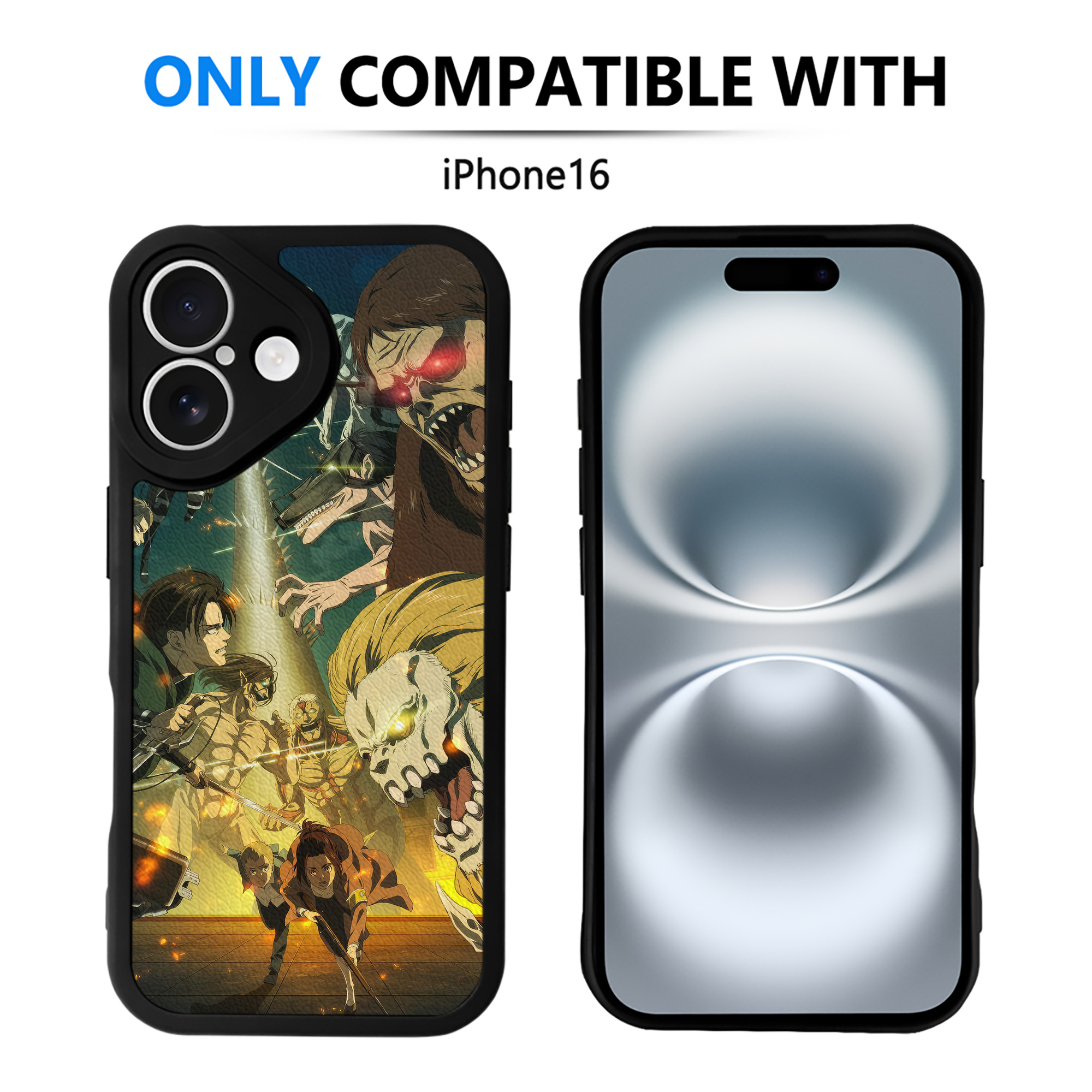 （画像用） 進撃の巨人 Attack on Titan 【iPhone 16シリーズ対応】シリコンスマホケース（レザー調） 材質：シリコン